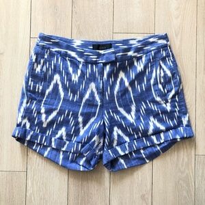 J. Crew Deep Lagoon Sunfaded Ikat Cuffed 4 Pocket Shorts Size 4
